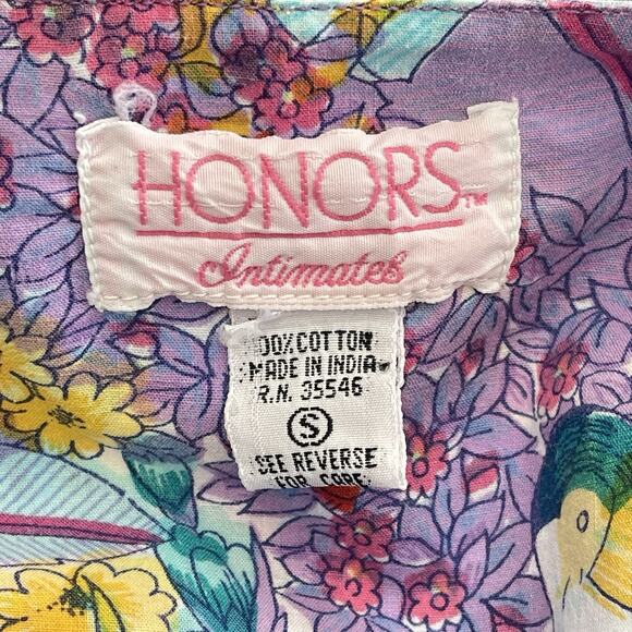 Vintage 80’s Tropical Parrot Print Indian Cotton Jumpsuit By Honors, Small - Picture 4 of 7